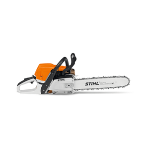 STIHL MS 362 C-M Petrol Chainsaw side view showcasing its robust design and cutting power.