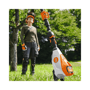 Protective Foot HLA 135, HTA 135, HTA 150 attached to a STIHL power tool, ideal for tree surgeons.