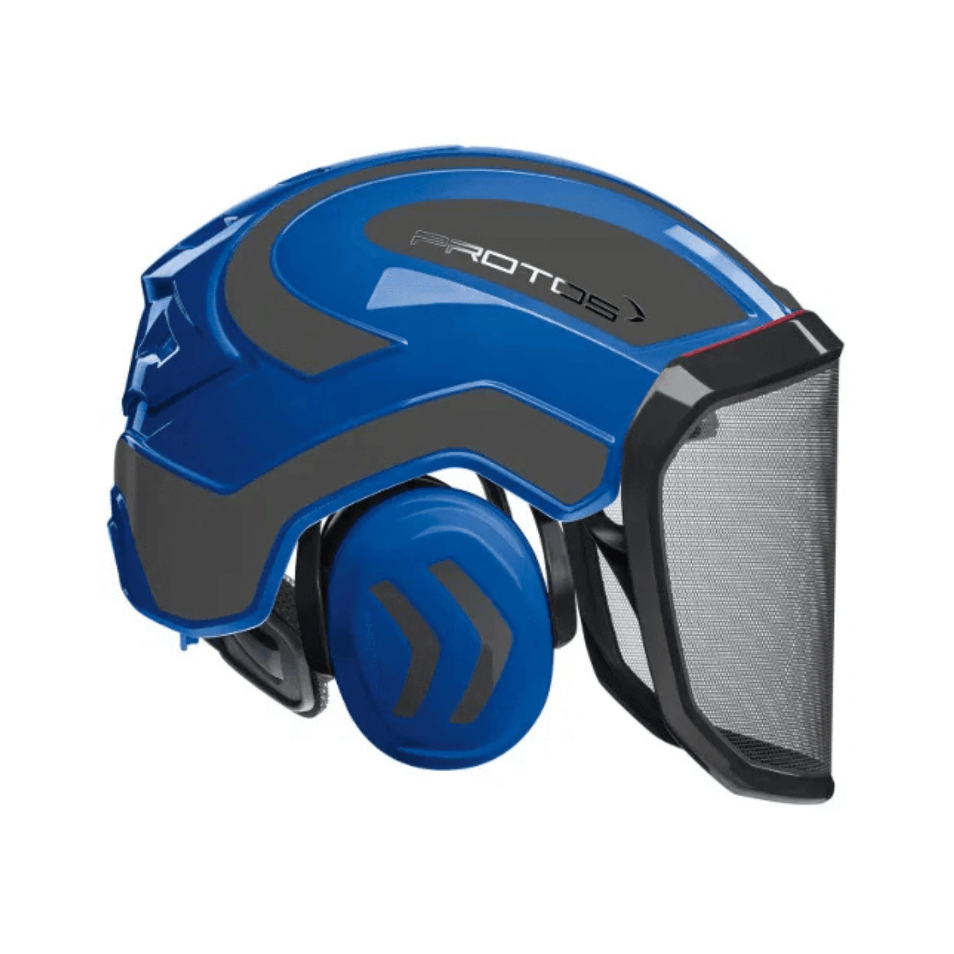 Integral Forest Chainsaw Helmet by PROTOS featuring integrated hearing and face protection, designed for forestry safety.