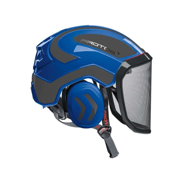 Protos Integral Arborist Helmet for tree surgeons, offering superior impact protection and comfort during chainsaw work.