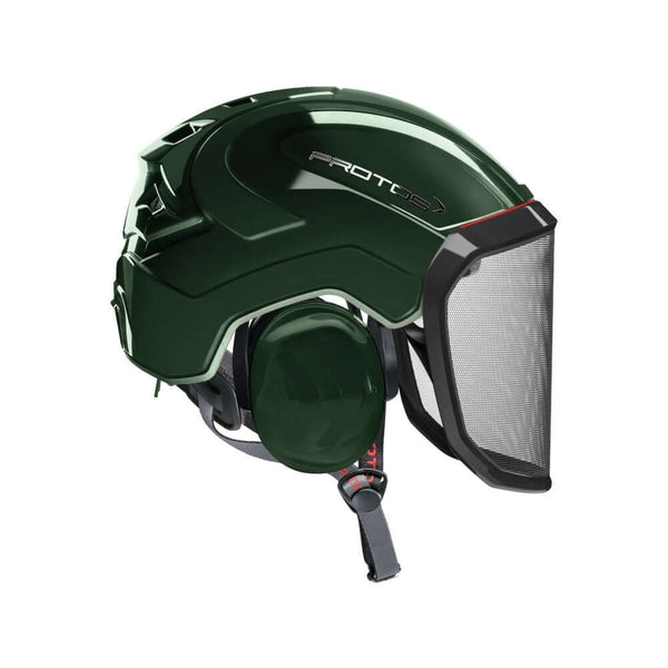 Protos Integral Arborist Chainsaw Helmet offering superior safety features for tree surgeons.