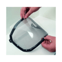 Protos Integral clear visor, clip-on. Transparent, impact-resistant face protection for helmets. Offers clear vision while safeguarding eyes from debris.