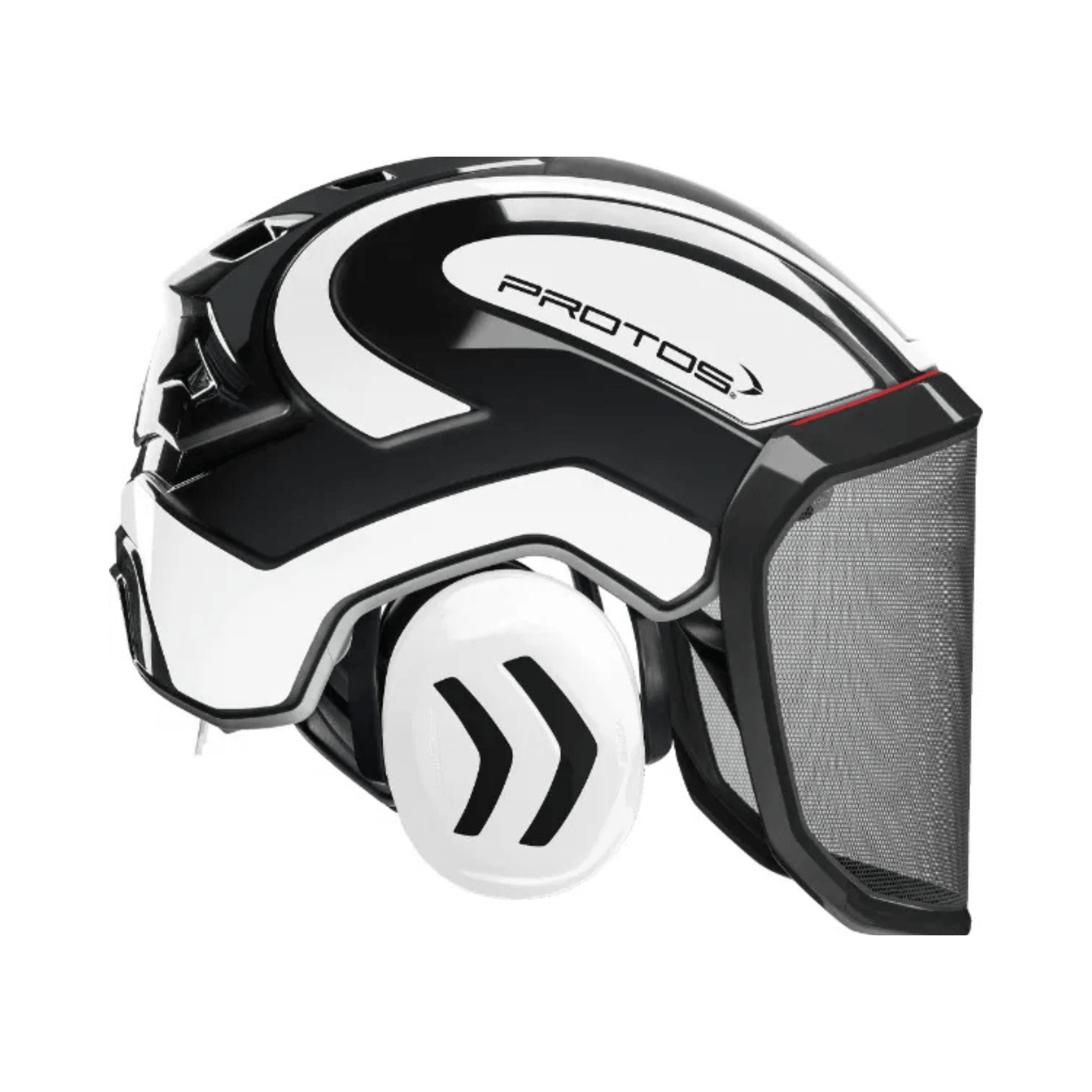 Protos Integral Forest Chainsaw Helmet designed for tree surgeons, offering safety, comfort, and perfect fit for ground-level operations.