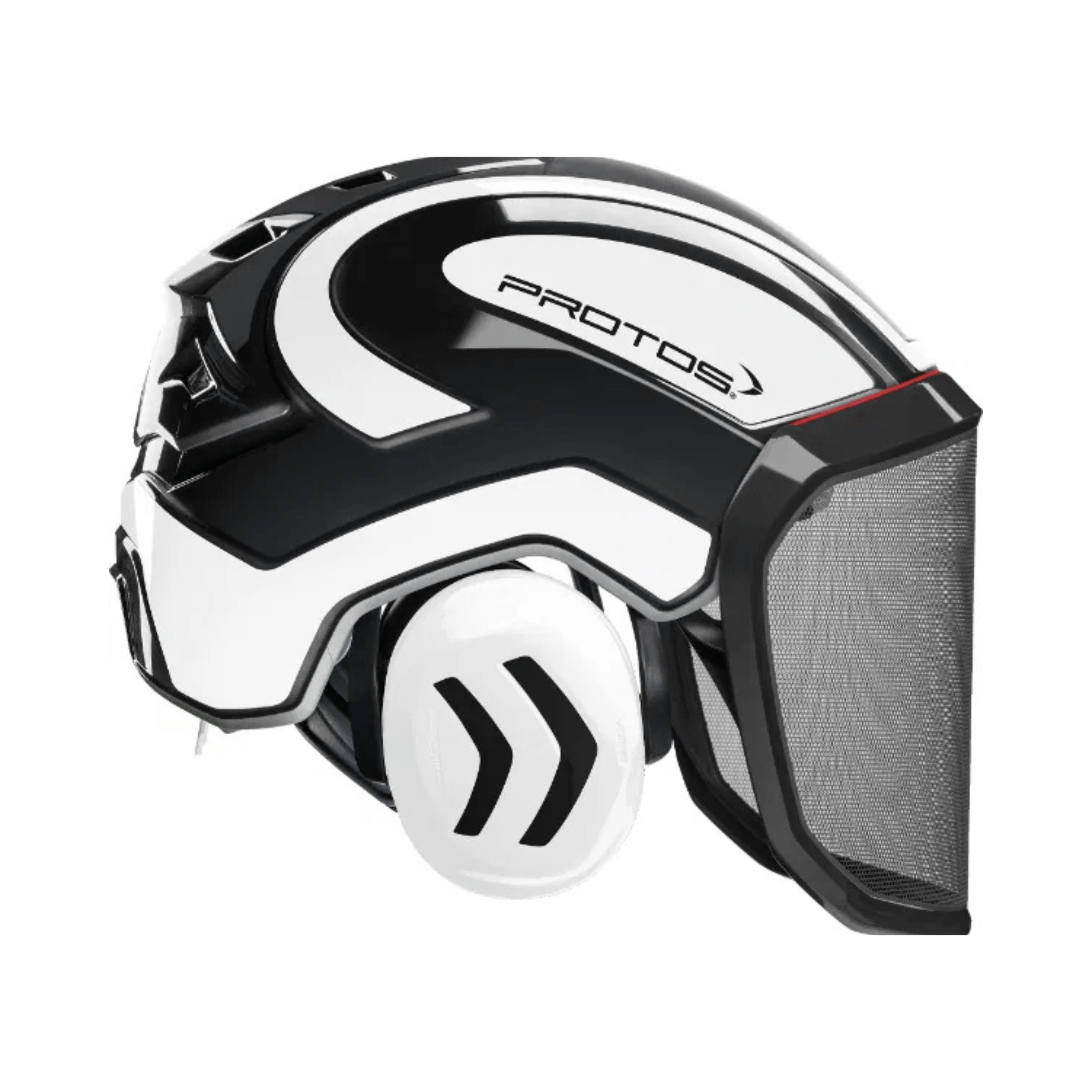 Protos Integral Forest Chainsaw Helmet designed for tree surgeons, offering safety, comfort, and perfect fit for ground-level operations.