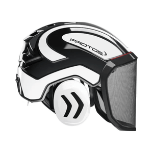 Protos Integral Forest Chainsaw Helmet designed for tree surgeons, offering safety, comfort, and perfect fit for ground-level operations.