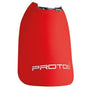 Red Protos helmet neck cape, lightweight, windproof, water-resistant, ideal for tree surgeons in challenging conditions.