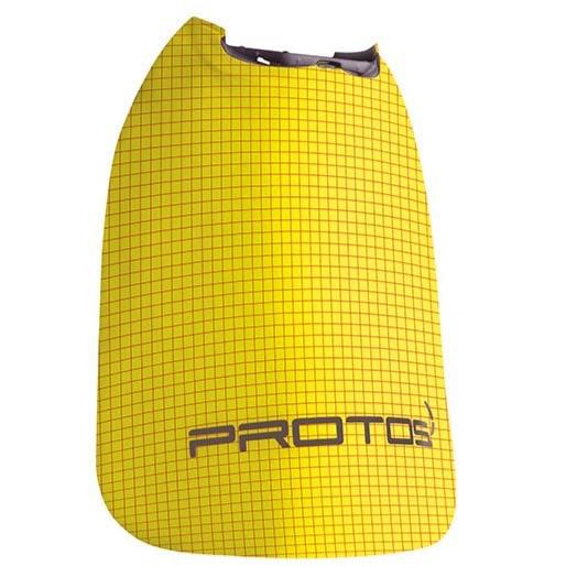 Protos yellow neck cape for tree surgeon, lightweight and protective, ideal for outdoor conditions.