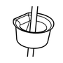 Illustration of a bucket and gardening tools for outdoor activities and gardening projects.