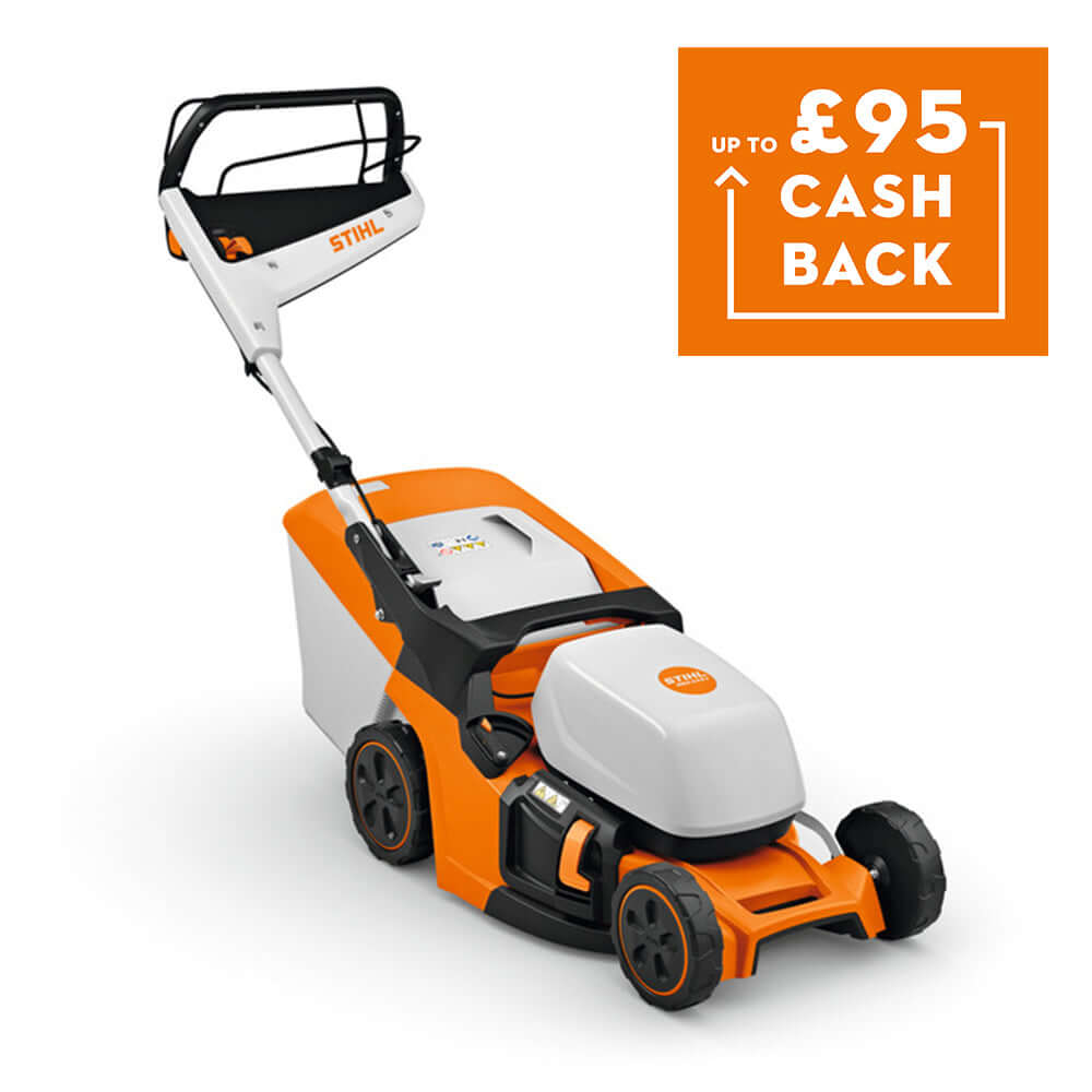 RMA 443 V Self Propelled Cordless Lawnmower with cashback offer from STIHL