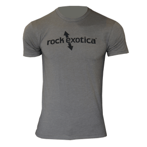 Men's grey RockTee short sleeve top featuring Rock Exotica logo, ideal for tree surgeons.
