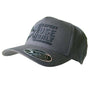 Grey snapback trucker hat cap with rubberized 'Expert Use Only' print for tree surgeons and outdoor enthusiasts.