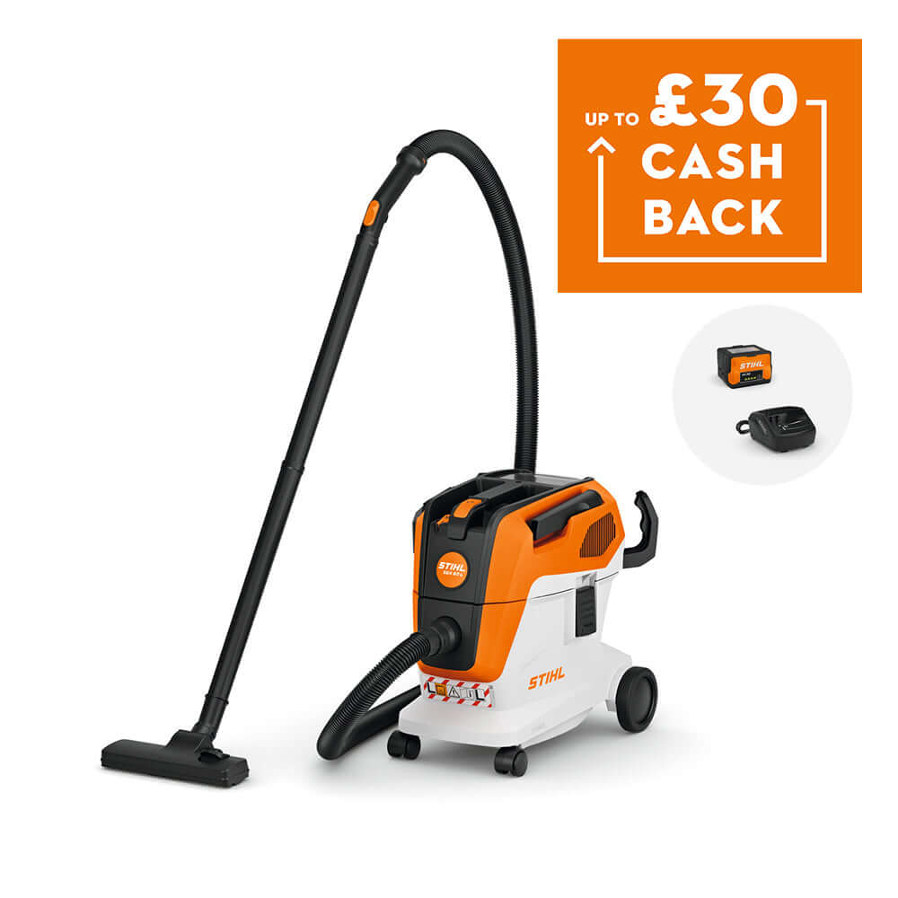 SEA 60 Cordless Vacuum Cleaner with cashback offer graphic showing £30 savings.