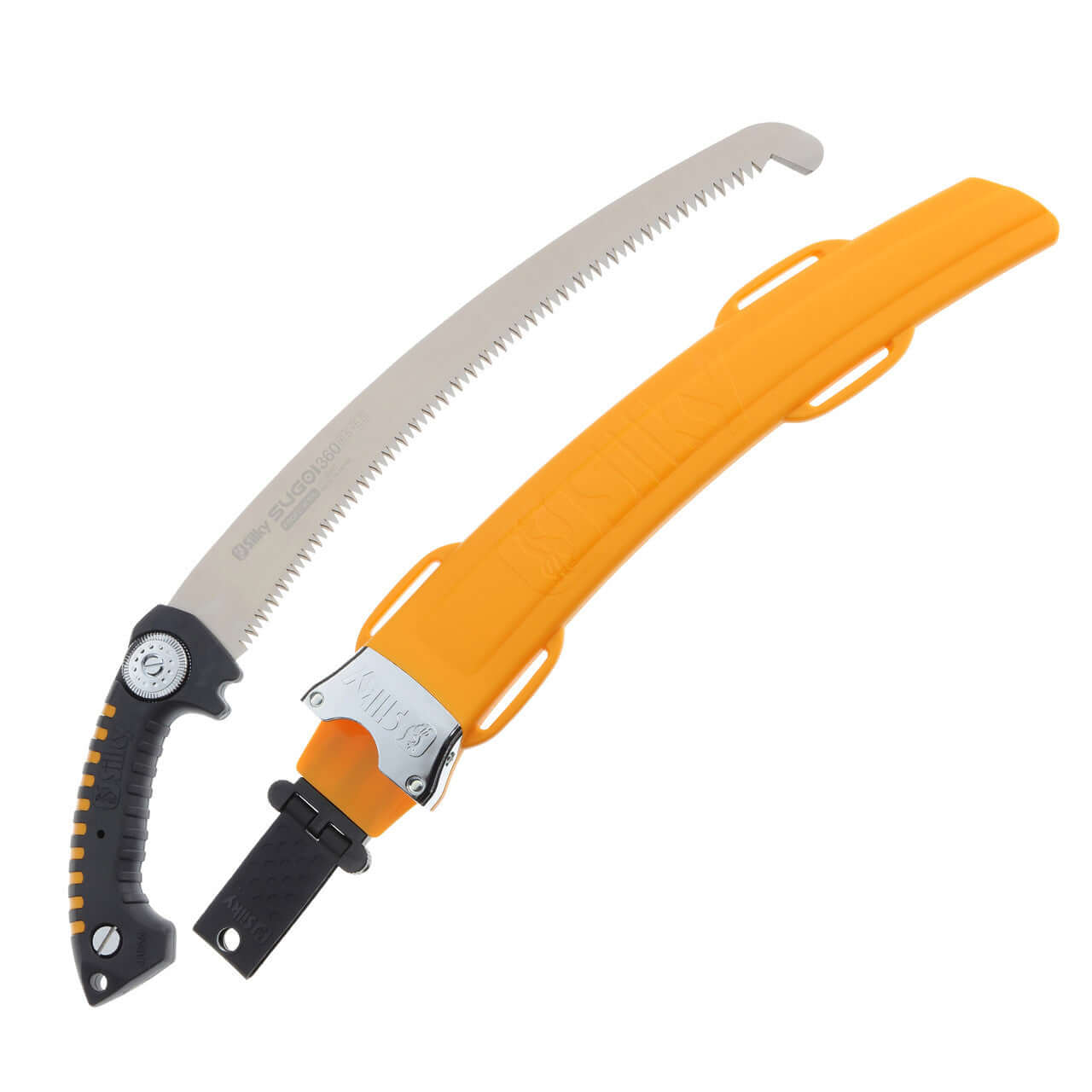 Sugoi Arborist Hand Saw with curved blade and protective sheath, ideal for tree surgeons and effective tree pruning.