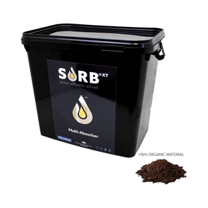 SORB XT 10L Bucket Organic Binder - 100% biodegradable, absorbs 7.6 L, eco-friendly solution for spills.