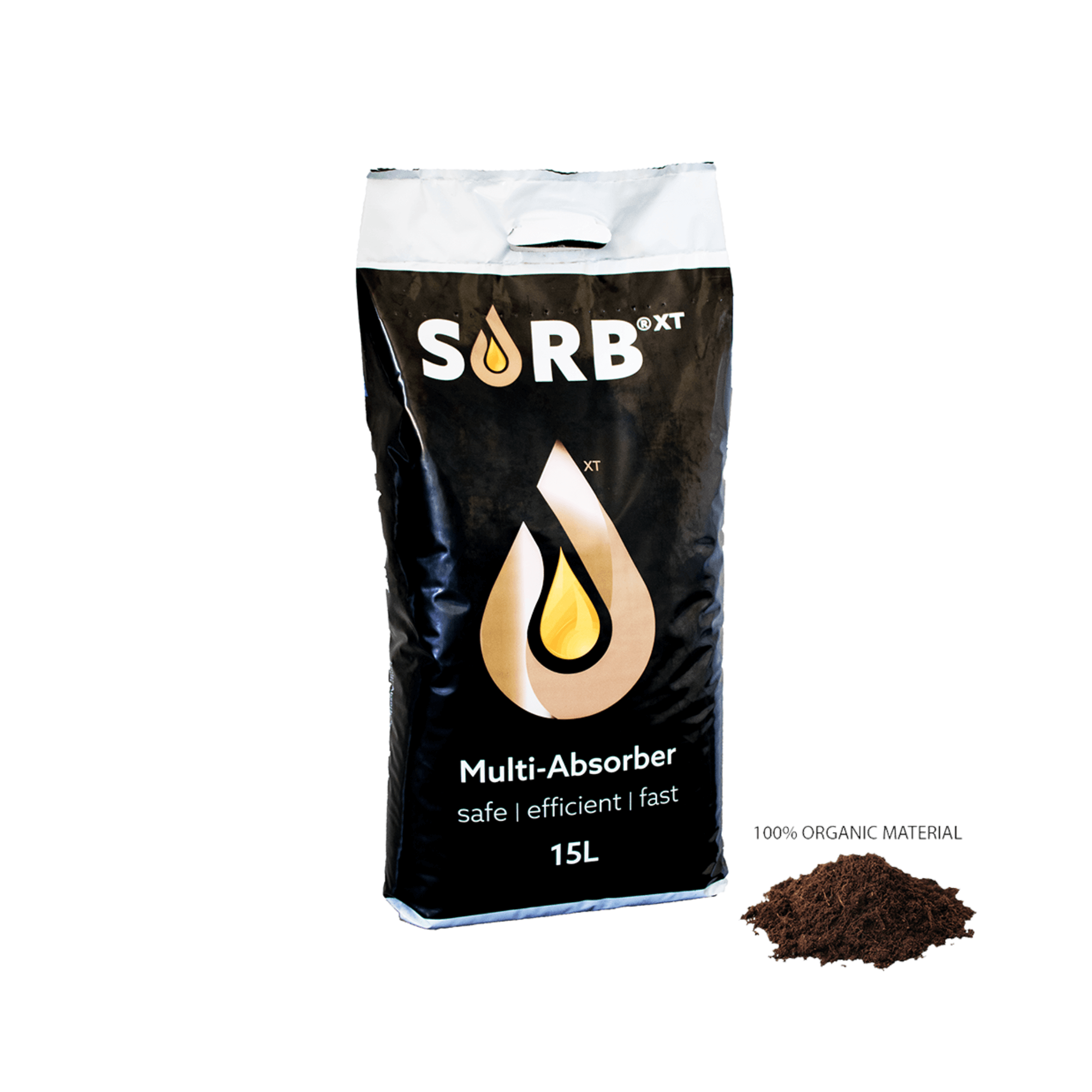 XT 15L Bag Organic Binder - SORB XT Multi-Absorber, 100% organic material, safe and efficient for various spills.