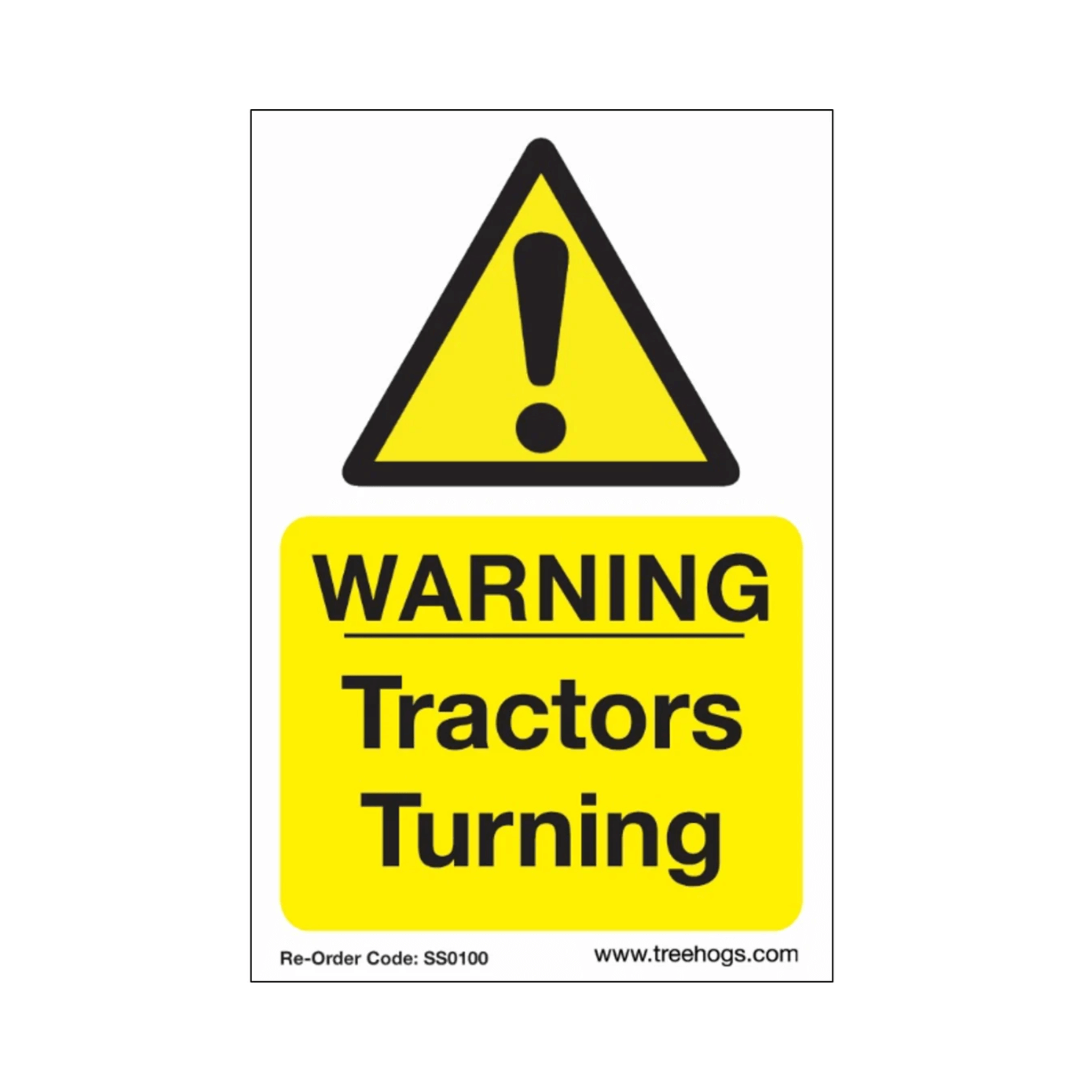 Corex Safety Sign - Warning Tractors Turning | UK Delivery