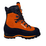 DEFENDER MAX orange chainsaw boots with Class 2 protection for tree surgeons, offering safety and comfort.