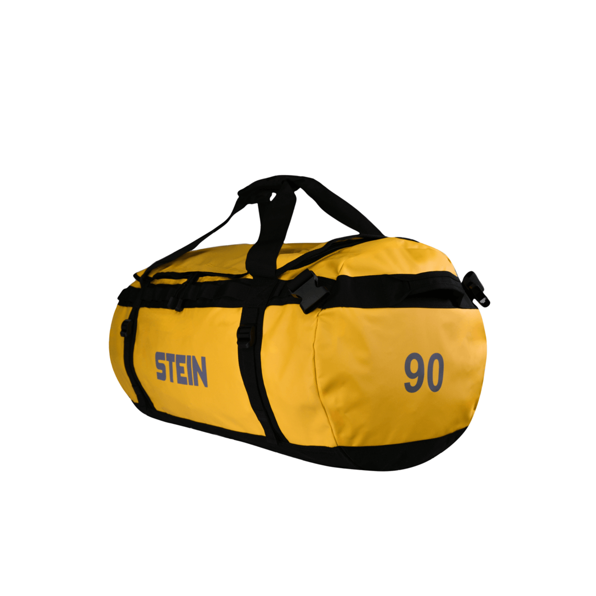Stein Metro Climbing Gear Kitbag 90L, durable yellow PVC for tree surgeons, water-resistant with adjustable straps.