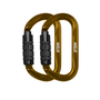 Secura Oval Twin Pack Carabiners designed for tree surgeons, featuring lightweight 7075 aluminium and triple action locking system.