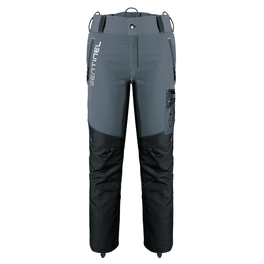 Grey STEIN Sentinel Type A chainsaw trousers. Protective workwear with reinforced panels.