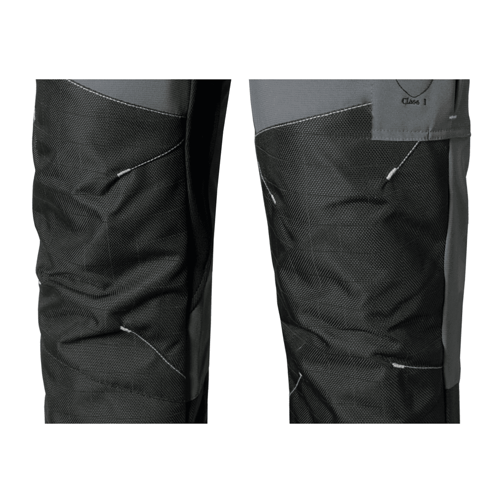 Close-up of STEIN Sentinel Chainsaw Trousers Type A, designed for safety and comfort for tree surgeons.