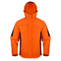 Sentinel EVO All-Weather Jacket with Hood in vibrant orange, designed for tree surgeons and outdoor protection.