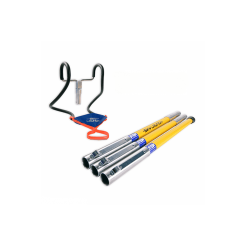 STEIN Skylaunch Launcher Catapult Kit. Used for launching ropes/lines into trees. Includes launcher, pouch, and weights. Assists in tree climbing and rigging