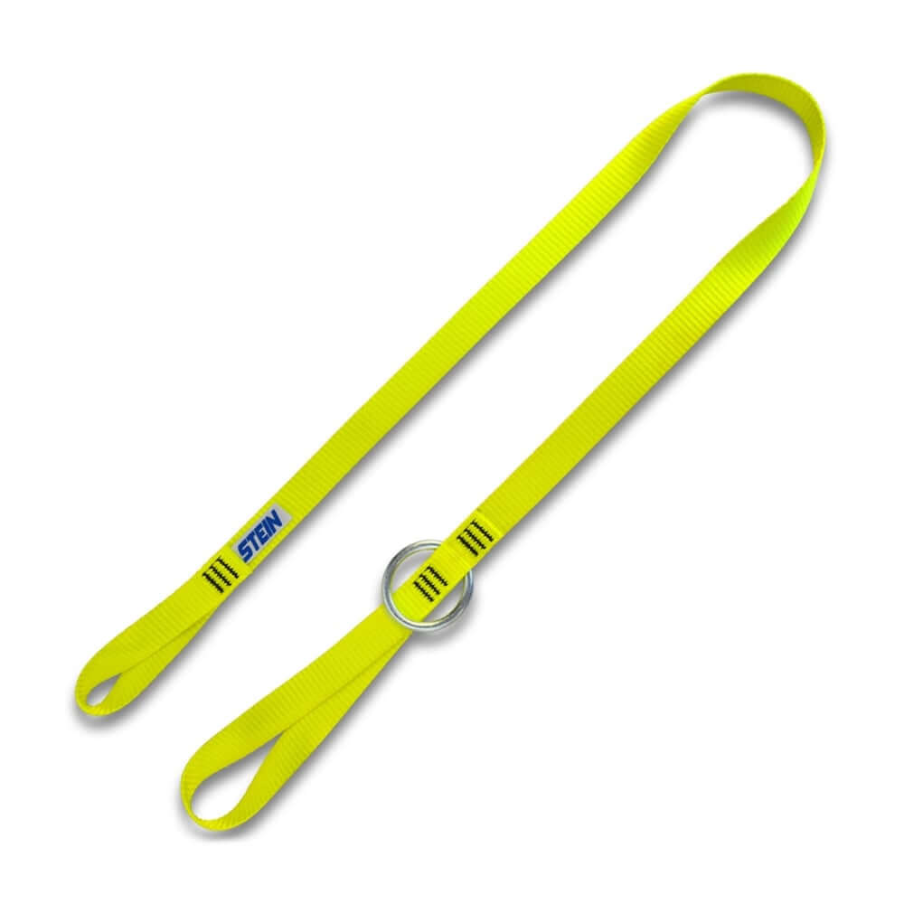 STEIN Adjustable 130cm Tool Strop w/ Ring, bright yellow webbing lanyard for tree surgeons and arborists.