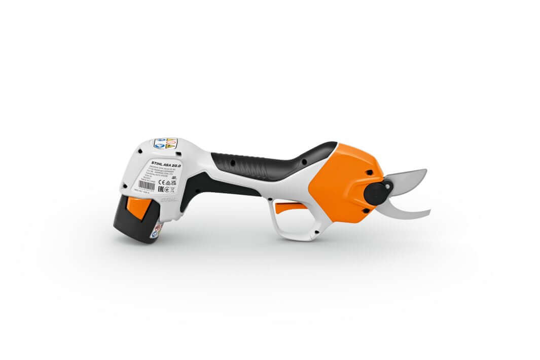 STIHL ASA 20 Cordless Secateurs for precision pruning, ideal for tree surgeons and effortless gardening.
