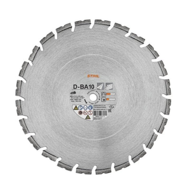STIHL D-BA10 Diamond Cutting Wheel, ideal for tree surgeons, cuts concrete and masonry with precision, 12-16 inch options.