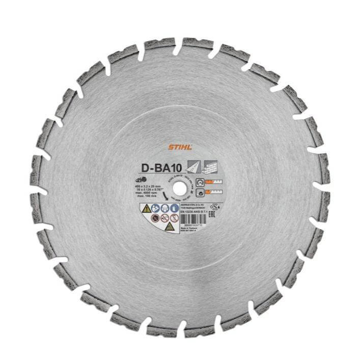 STIHL D-BA10 Diamond Cutting Wheel, ideal for tree surgeons, cuts concrete and masonry with precision, 12-16 inch options.