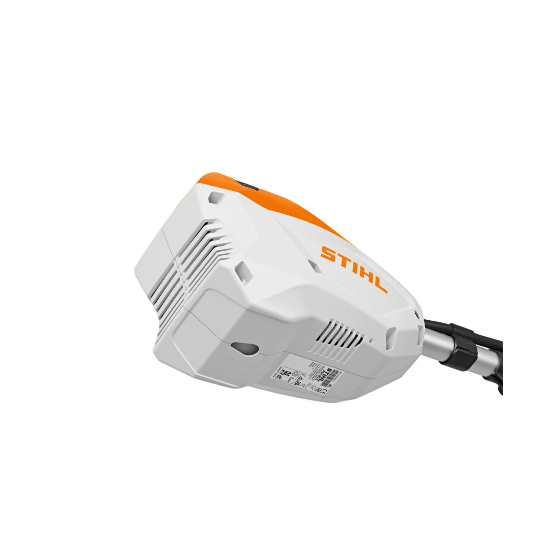 FSA 80 Cordless Trimmer motor design featuring the STIHL logo for enhanced gardening performance.