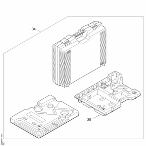 STIHL GTA 40 Cordless Pruner spare parts diagram showing case and internal components for replacement and maintenance.