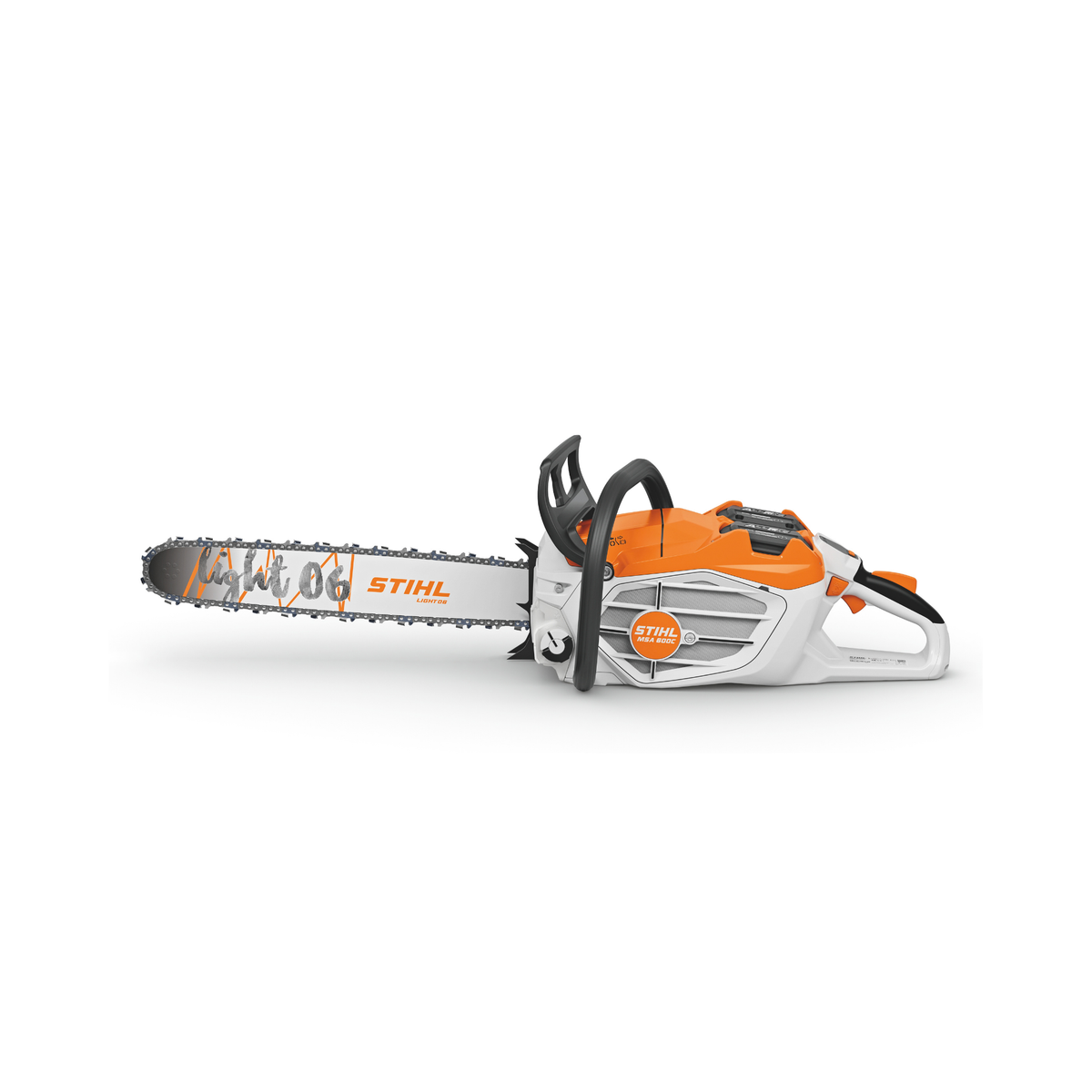 MSA 600 C-O Cordless Chainsaw with bar and sharp chain, showcasing its modern design and efficiency.