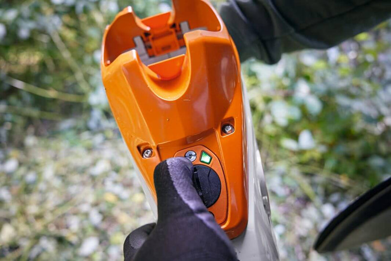 Close-up of STIHL Smart Connector 2A control panel, ideal for tree surgeons managing machine fleets.