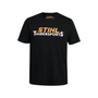 Black STIHL TIMBERSPORTS® logo t-shirt for tree surgeons and timber sports enthusiasts.