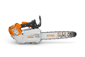 MSA 190 T cordless top handle chainsaw by Stihl, ideal for tree surgeons and efficient cutting tasks.
