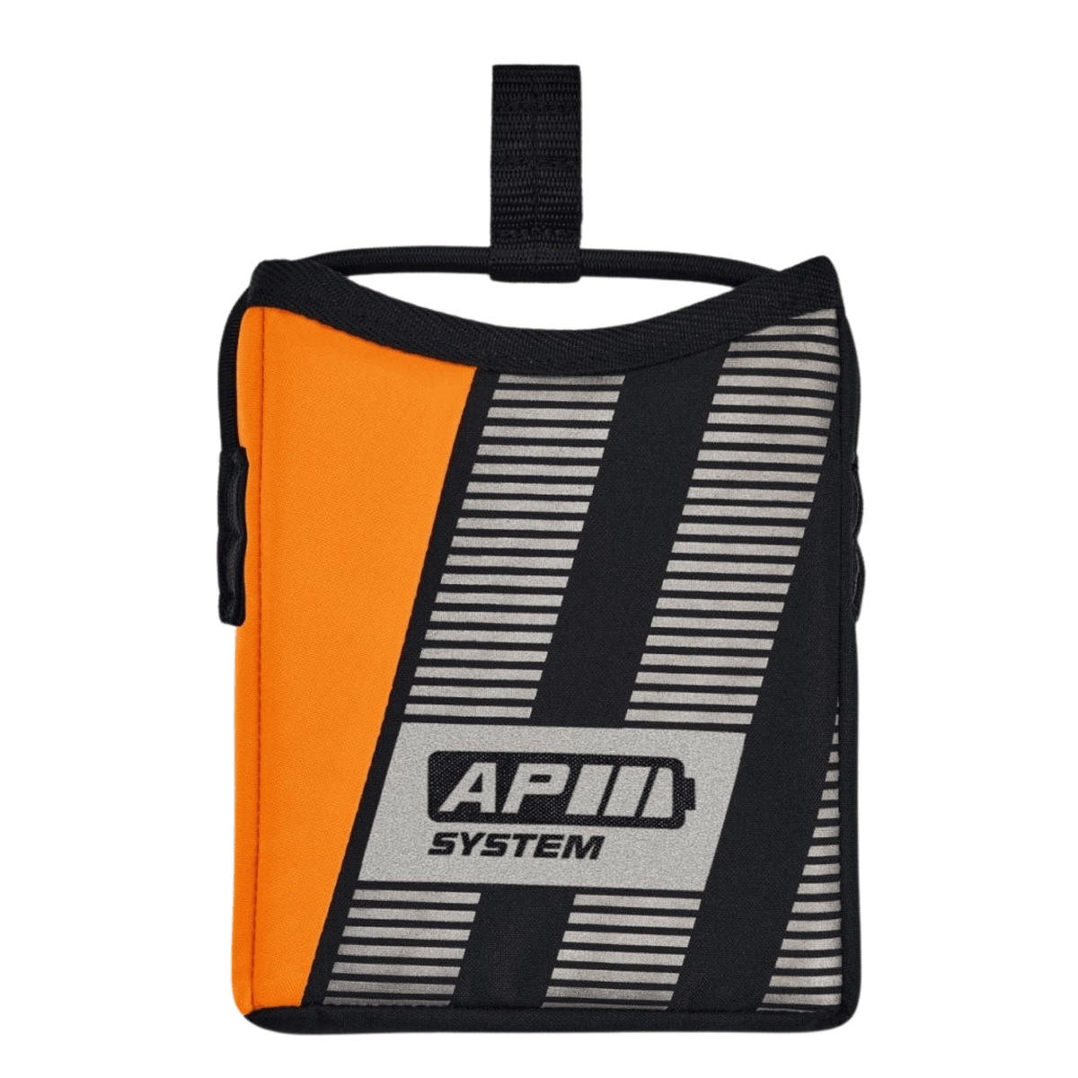 STIHL ADVANCE X-Flex AP Battery Bag for tree surgeons, featuring an orange and black design with AP System branding.