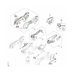 STIHL ASA 20 spare parts diagram with labels for OEM replacement components and service kits.