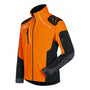 STIHL ADVANCE X-SHELL Work Jacket for tree surgeons, waterproof and breathable, orange and black design.