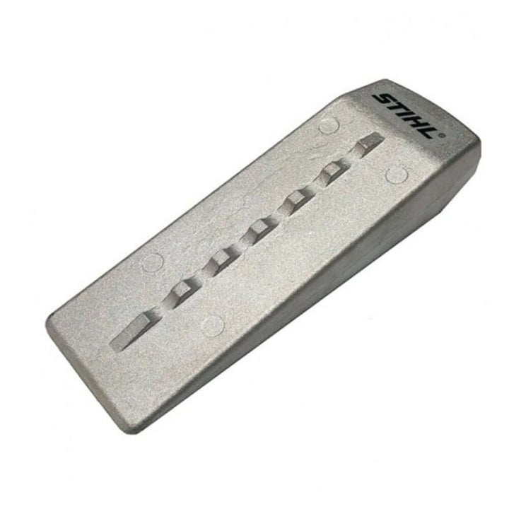 STIHL Aluminium Tree Felling Wedge for tree surgeons, durable with barbed grip for effective wood penetration.