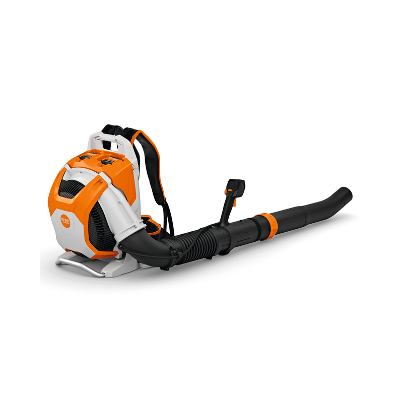 STIHL BGA 500 cordless backpack leaf blower. High-performance, ergonomic design. Battery-powered for quiet, emission-free clearing of leaves and debris