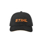 STIHL Baseball Logo Mesh Cap in black with orange logo, ideal for tree surgeons and outdoor enthusiasts.