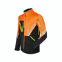 STIHL DYNAMIC DuroTEC jacket. Durable work jacket, orange and black. Features robust material, reinforced areas. Designed for outdoor professional use, offering protection and comfort
