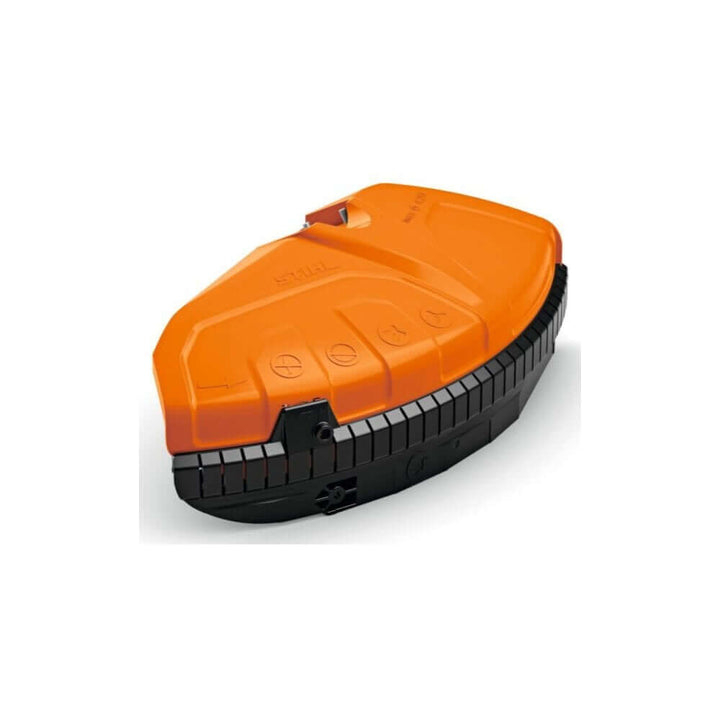 STIHL deflector attachment for FS91R, FS94, FS94C brushcutters. Black plastic guard designed to protect the user from flying debris during trimming and cutting tasks