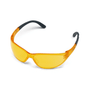 Dynamic Contrast Safety Glasses with yellow lenses and black arms, ideal for tree surgeons and outdoor work.