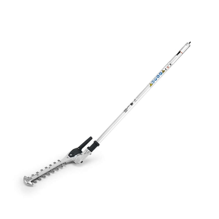 STIHL FH 145° Kombi Attachment. Adjustable scrub cutter head, allows for angled cutting. Used with STIHL KombiSystem. Silver and black, robust design for dense vegetation