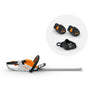 STIHL HSA 40 cordless hedge trimmer with two batteries and charger, ideal for tree surgeons and home gardens.