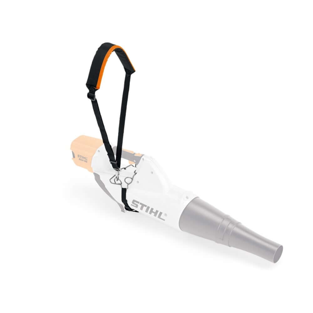 STIHL carrying harness with strap for BGA 85 blower. Distributes weight comfortably for easier, extended use. Adjustable straps ensure a secure and ergonomic fit