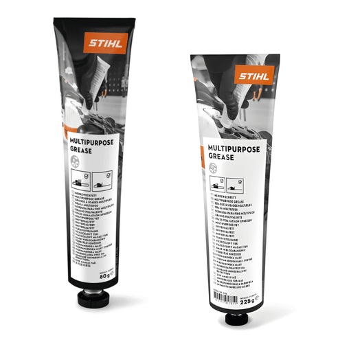 STIHL Multi-Purpose Grease tube for hedge trimmers, 80/225g, essential for tree surgeons to ensure tool protection.